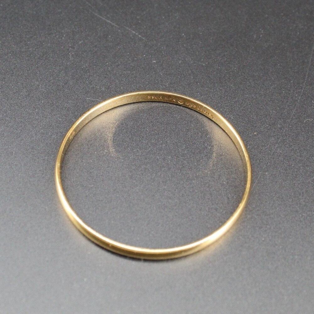 Kate Spade New York Elegant Bangle Bracelet Engraved Heart Of Gold Plated